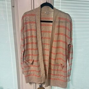 NWOT. Madewell Cream and Orange Cardigan Sweater Relaxed Fit. Size S.